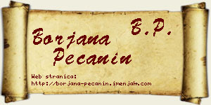 Borjana Pečanin vizit kartica